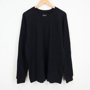 American Giant Men's Waffle Crew Long Sleeve Black Size Large